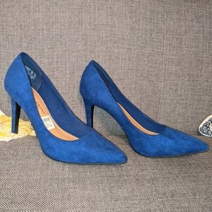 Blue Suede Christian Siriano heels